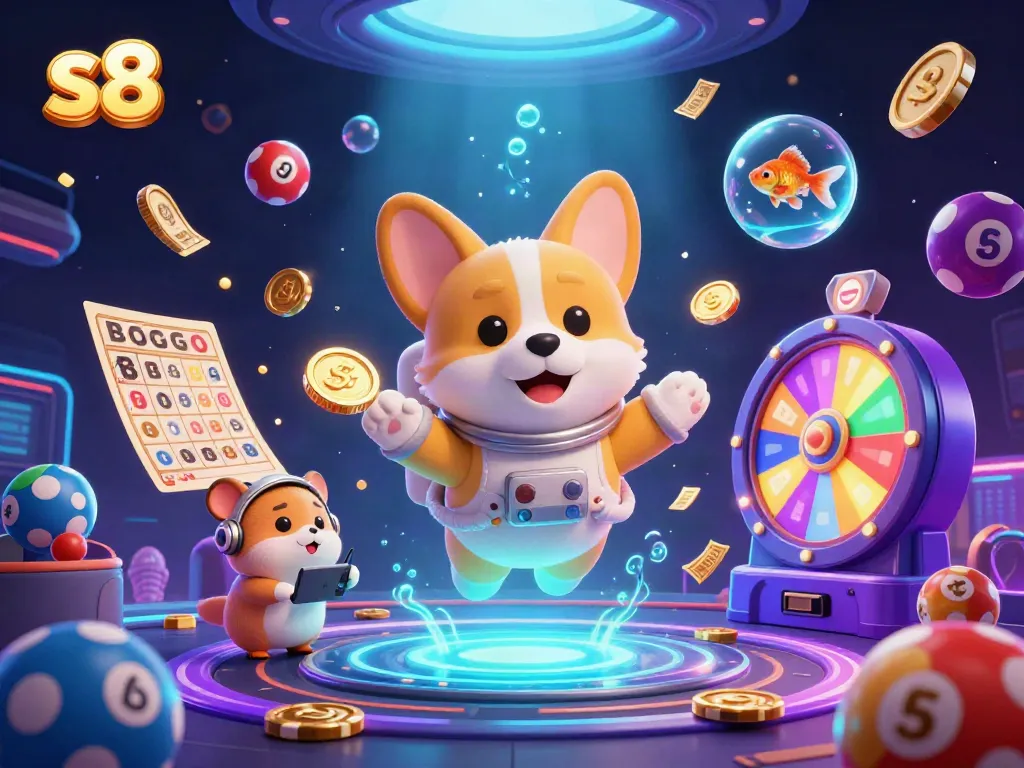 Experience thrilling casino action with s8 in a vibrant cosmic scene filled with playful characters.