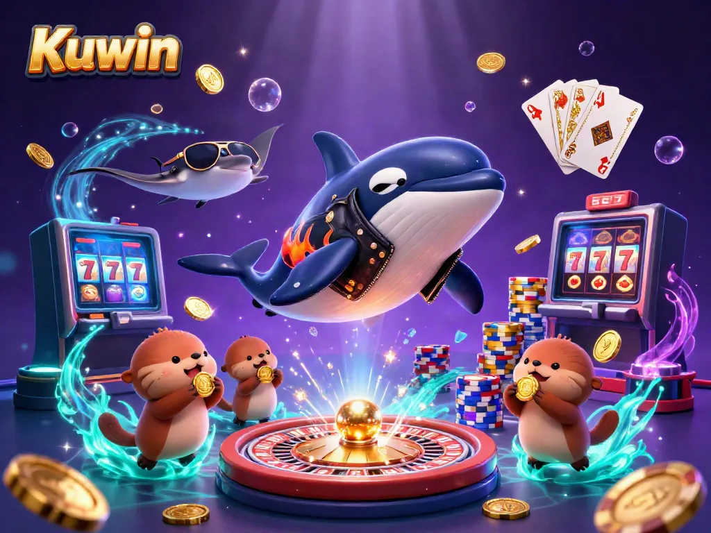 Experience Kuwin's exciting casino adventure with our vibrant scene of underwater characters and captivating games.