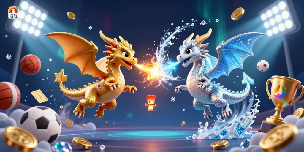 Engage with real-time kèo nhà cái updates while witnessing dynamic gaming elements like sports balls and glowing trophies.