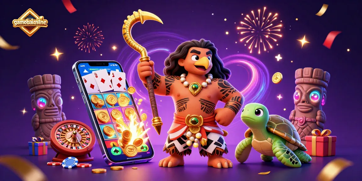 Experience the excitement of gamebaiionline with vibrant casino-themed 3D illustration