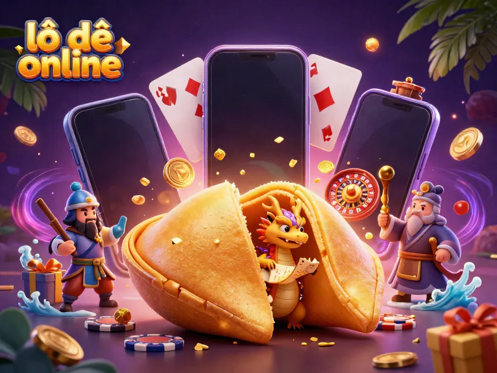 Experience the excitement of lô đề online with a vibrant 3D casino-themed illustration featuring lively characters and dynamic gaming elements.