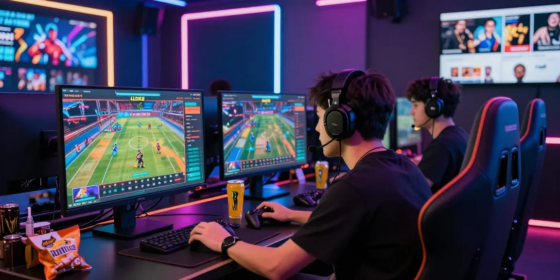 LUCK8 gaming enthusiast immersed in online betting and gaming environment with vibrant graphics and energetic atmosphere.