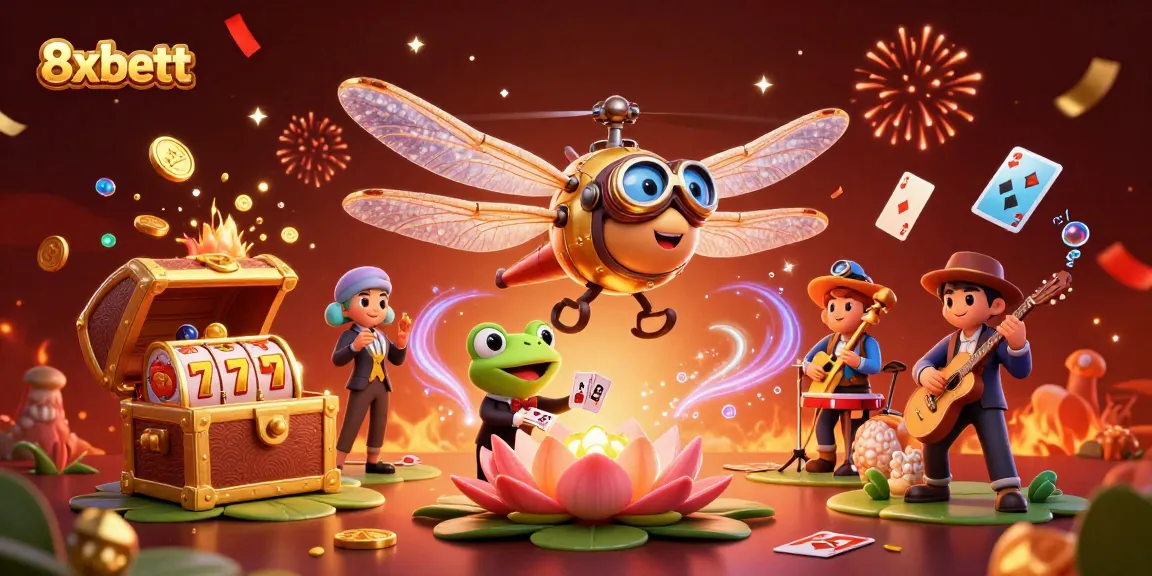 Experience casino fun with 8xbett in a vibrant 3D scene featuring thrilling game elements.