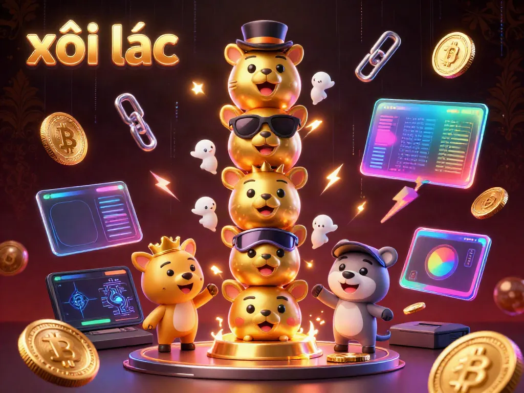 Place bets with xôi lạc in a vibrant 3D animated casino scene filled with sparkling coins and digital elements.