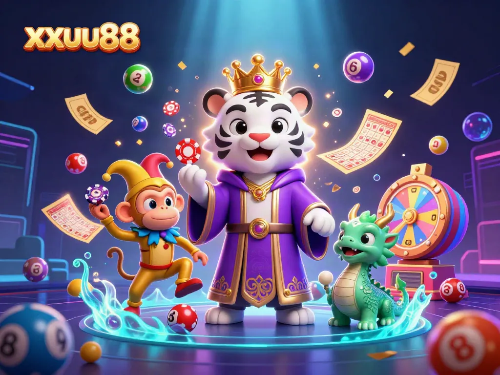 Engage with exciting gaming action at xxuu88 with mesmerizing characters in a vibrant casino scene.
