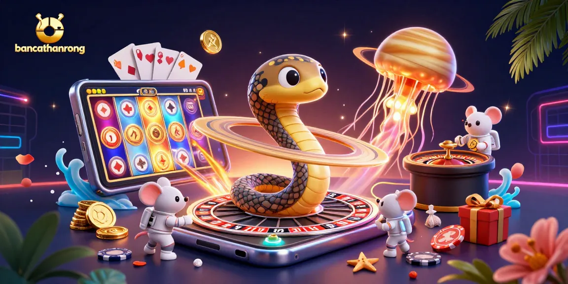 Betting excitement at bancathanrong with cosmic characters in vibrant 3D casino scene
