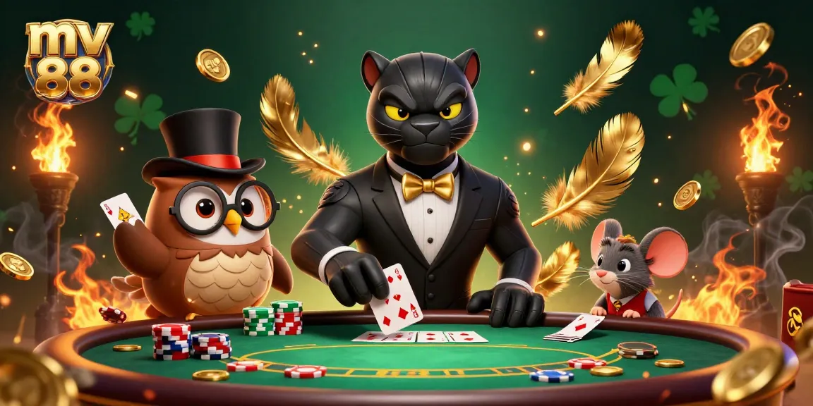 Engage in thrilling poker games at mv 88, featuring elite characters, vibrant casino atmosphere, and captivating elements.