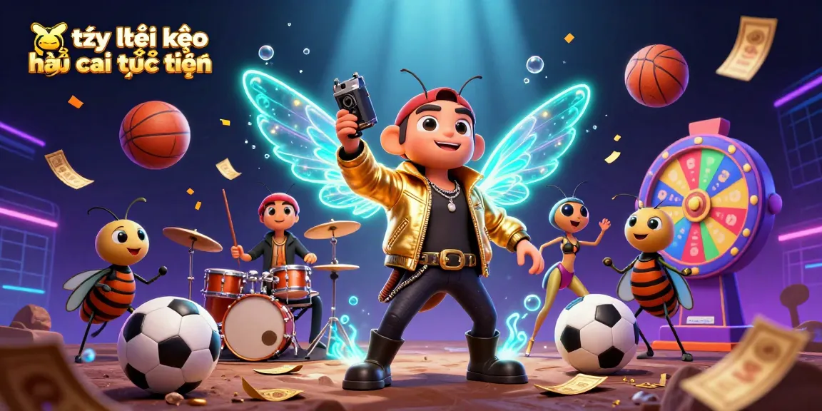 Catch the excitement with tỷ lệ kèo nhà cái trực tuyến as the cicada rock star shines alongside vibrant sports betting elements.
