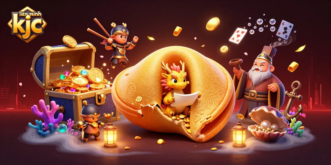 Experience the captivating world of liên minh kjc with a powerful golden fortune cookie and vibrant gaming elements.