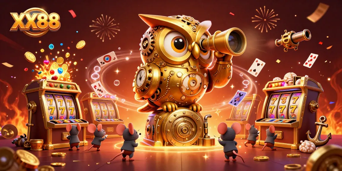 Experience the excitement of XX88 in a vibrant casino scene filled with gold and gems.