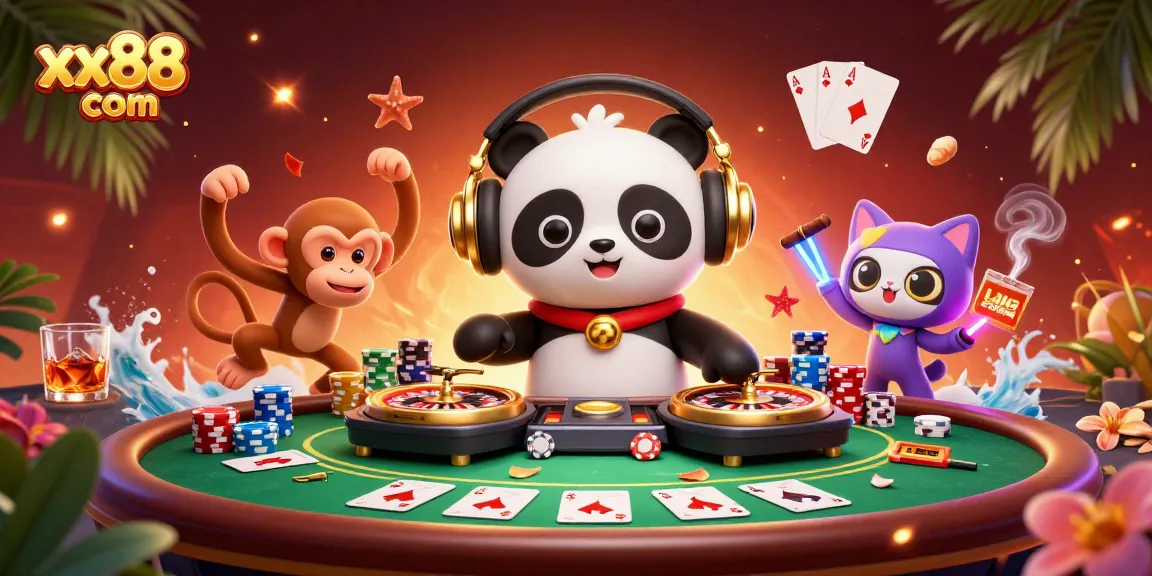Experience the thrill of xx88 com with dynamic animated characters in a vibrant casino setting.