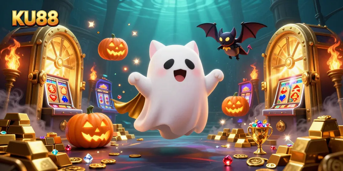 Engage in exciting gameplay at KU88 with our captivating, colorful casino-themed illustration.