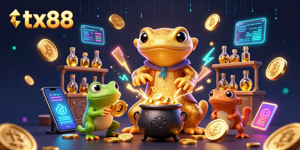 Experience thrilling gaming action at tx88, where golden coins and crypto collide in a magical environment.